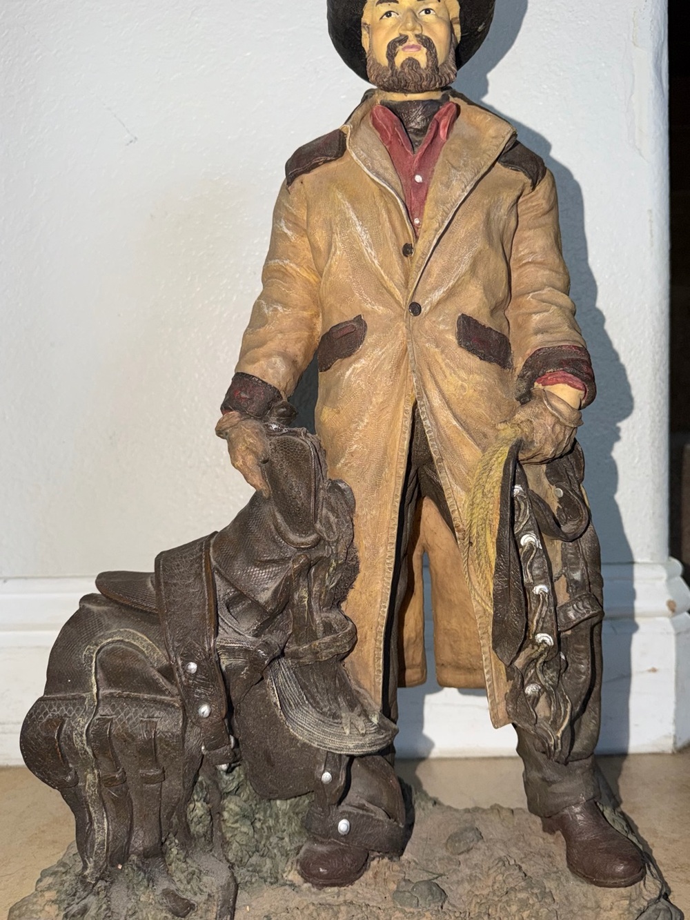 Man with Brown Leather Riding farmer rancher ranch hand cowboy Unbranded